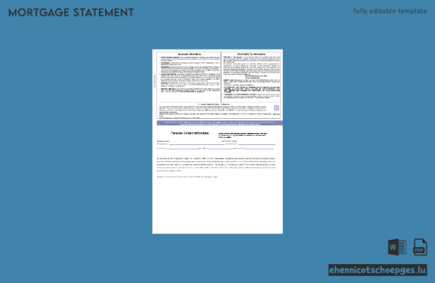 UBS-Bank-Hypothekenabrechnung (Schweiz) im Word- und PDF-Format, 3 Seiten, Beispielvorschau